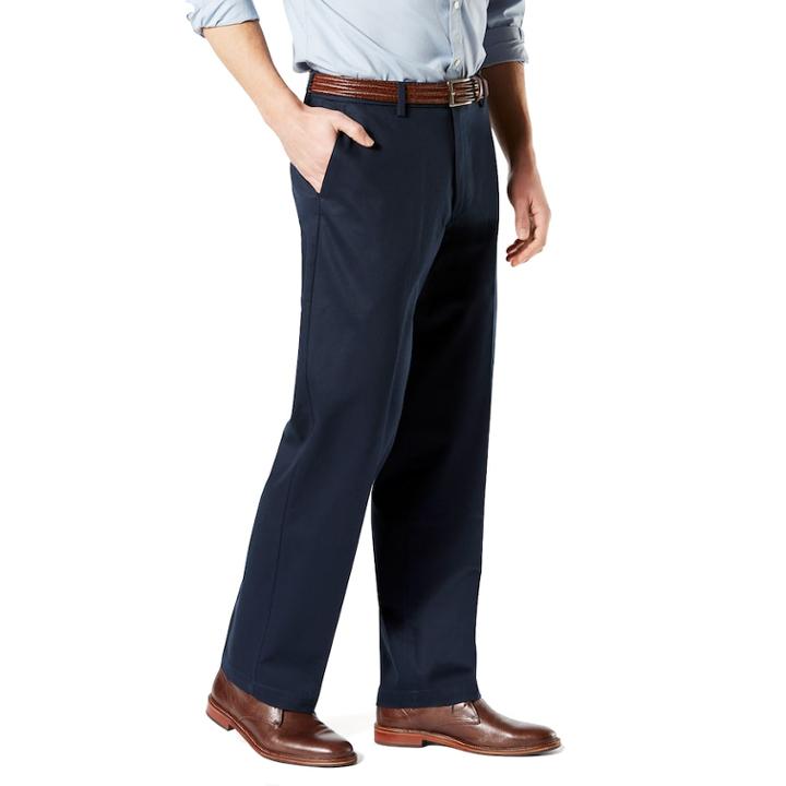Men's Dockers&reg; Relaxed-fit Signature Khaki Lux Cotton Stretch Pants D4, Size: 32x32, Blue