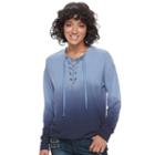 Juniors' Mudd&reg; Lace-up Sweatshirt, Teens, Size: Medium, Blue (navy)