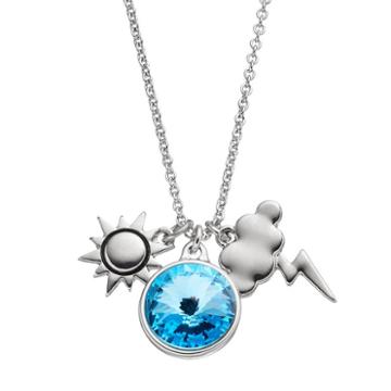 Charming Inspirations Sun & Storm Cloud Charm Necklace, Women's, Blue