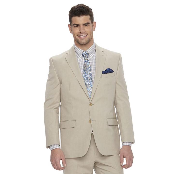 Men's Chaps Classic-fit Stretch Suit Coat, Size: 46 - Regular, Beige Oth