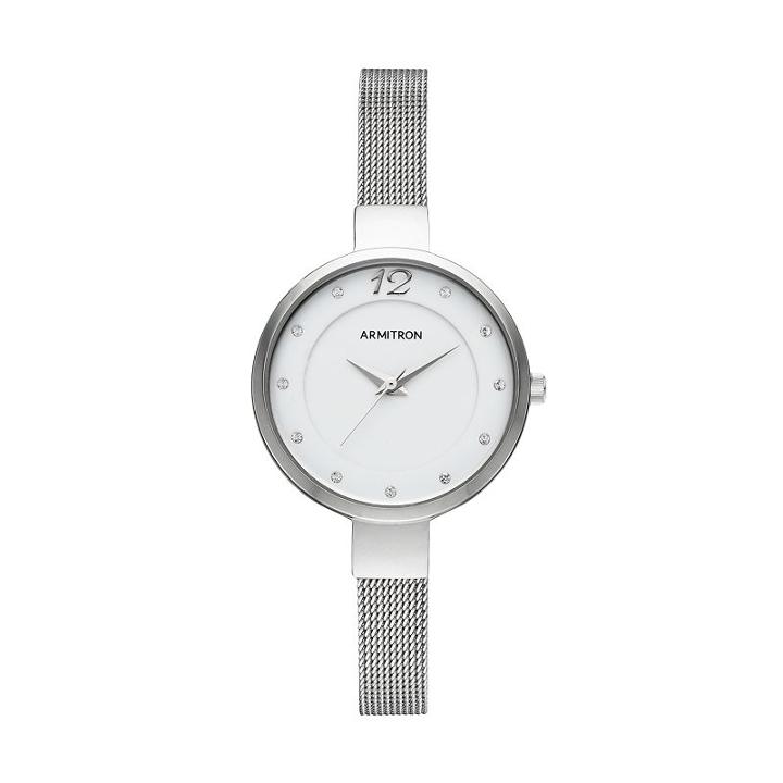 Armitron Women's Crystal Stainless Steel Mesh Watch - 75/5465wtsv, Size: Small, Grey