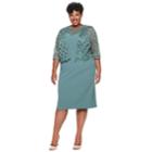 Plus Size Maya Brooke Lace Jacket Dress, Women's, Size: 24 W, Green