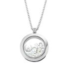 Blue La Rue Crystal Stainless Steel 1-in. Round Star And Moon Charm Locket - Made With Swarovski Crystals, Women's, Silver