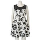 Juniors' Plus Size Trixxi Flocked Scuba Skater Dress, Girl's, Size: 1xl, Natural