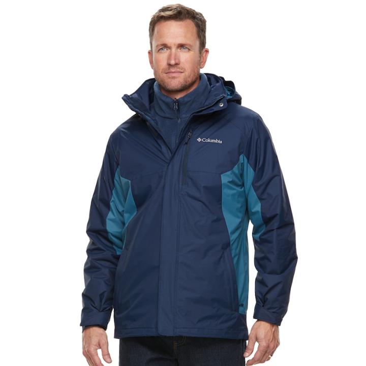 Big & Tall Columbia Rockaway Mountain Interchange Systems Jacket, Men's, Size: L Tall, Blue Other