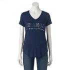 Women's Apt. 9&reg; V-neck Graphic Tee, Size: Xs, Blue (navy)