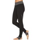Women's Gaiam Om Panel Stirrup Barre Yoga Leggings, Size: Small, Black