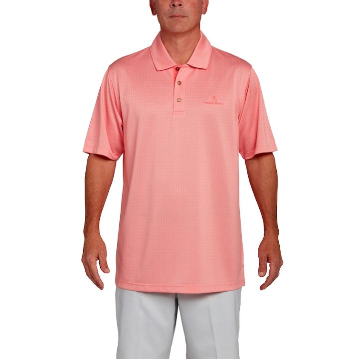 Men's Pebble Beach Classic-fit Broken Jacquard Performance Golf Polo, Size: Large, Dark Pink