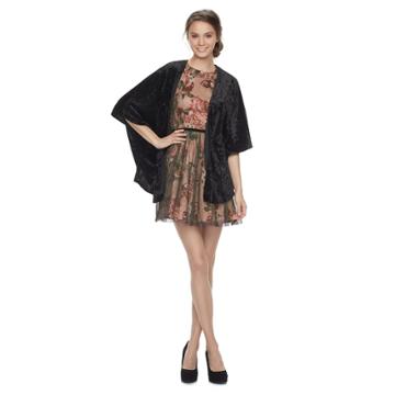 Madden Nyc Crushed Velvet Ruana, Women's, Oxford
