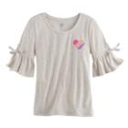 Girls 7-16 So&reg; 3/4-length Bell Sleeve Sequin Tee, Size: 12, White Oth