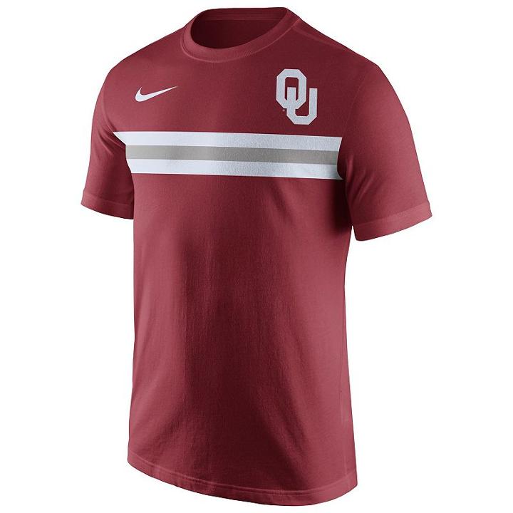 Men's Nike Oklahoma Sooners Team Stripe Tee, Size: Small, Med Red