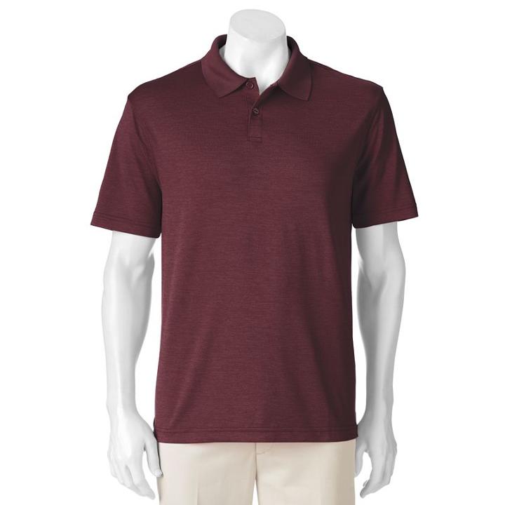 Men's Haggar Classic-fit Textured Performance Polo, Size: Xl, Red Other