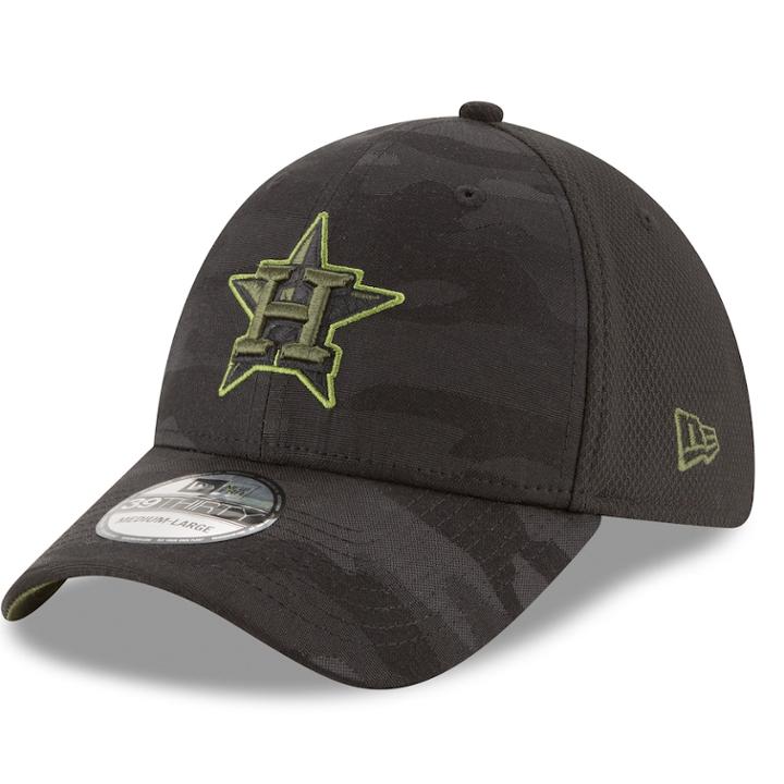 Adult New Era Houston Astros 39thirty Memorial Day Flex-fit Cap, Men's, Size: S/m, Black