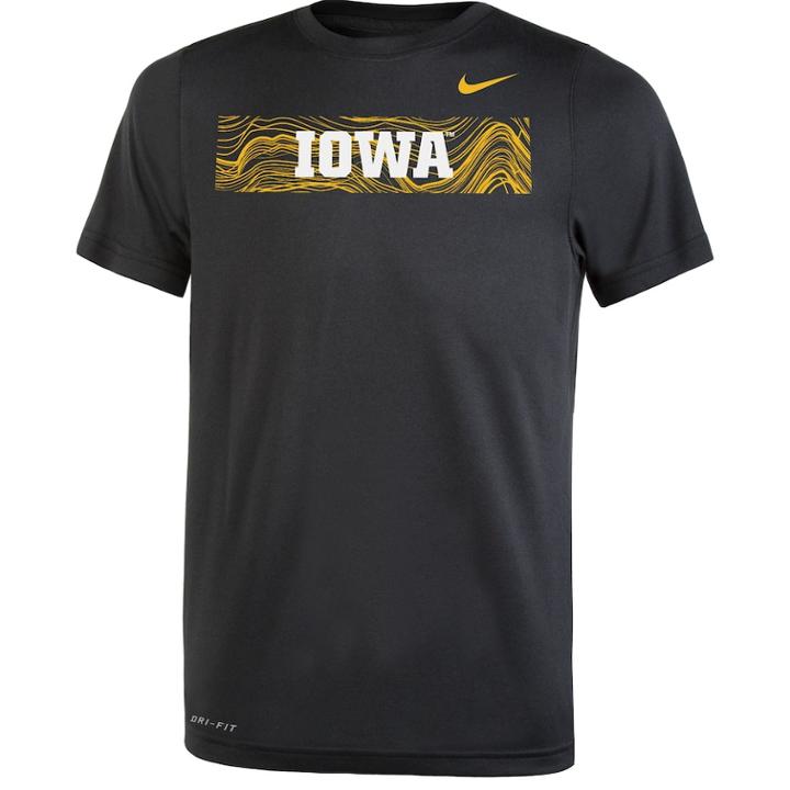 Boys 8-20 Nike Iowa Hawkeyes Legend Sideline Tee, Size: M 10-12, Black