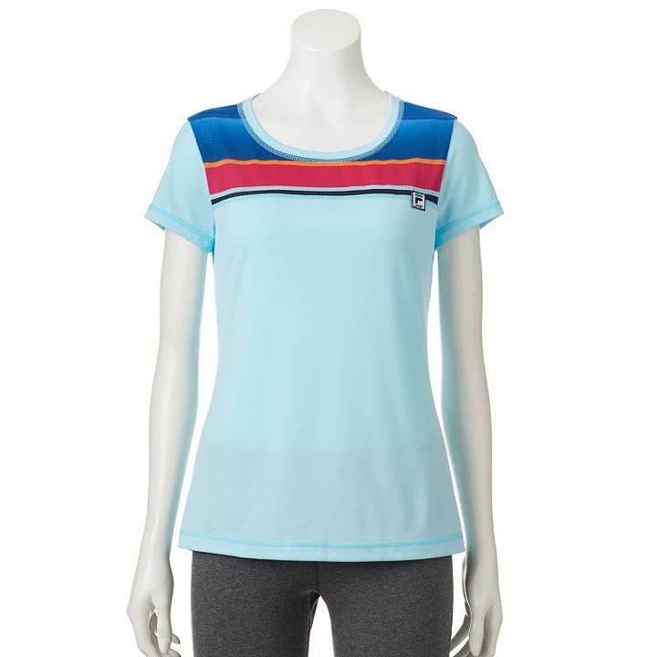 Women's Fila Sport&reg; Perforated Short Sleeve Tee, Size: Small, Light Blue