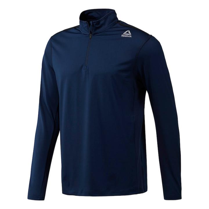 Men's Reebok Perforated 1/4-zip Pullover, Size: Xl, Dark Blue