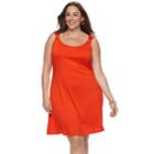 Plus Size Apt. 9&reg; Knot A-line Dress, Women's, Size: 2xl, Orange