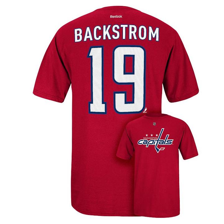 Men's Reebok Washington Capitals Nicklas Backstrom Premier Tee, Size: Large, Red
