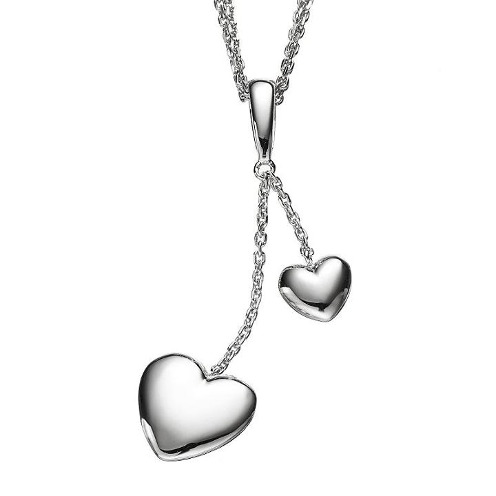 She Sterling Silver Heart Drop Pendant Necklace, Women's, Size: 17, Grey
