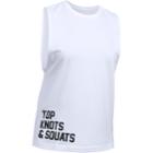 Women's Under Armour Top Knots & Squats Muscle Graphic Tank, Size: Large, White