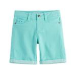 Girls 4-12 Sonoma Goods For Life&trade; Waffle Crocheted Bermuda Shorts, Size: 8, Light Blue