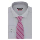 Men's Van Heusen Slim-fit Flex Collar Dress Shirt & Tie, Size: 2x-34/35, Med Grey