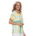 Women's Alfred Dunner Studio Spliced Striped Top, Size: Small, Multi Stripe