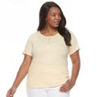 Plus Size Croft & Barrow&reg; Henley Tee, Women's, Size: 3xl, Gold