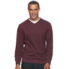 Men's Method Classic-fit Mock-layered Tee, Size: Medium, Dark Red