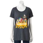 Juniors' Nickelodeon Rugrats, Ren & Stimpy & Rocko's Modern Life Graphic Tee, Girl's, Size: Large, Dark Grey