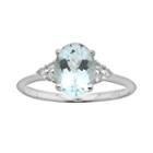 10k White Gold Aquamarine & Diamond Accent Ring, Women's, Size: 7, Blue