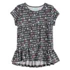 Girls 4-10 Jumping Beans&reg; Pieced Ruffle Hem Top, Size: 8, Dark Grey