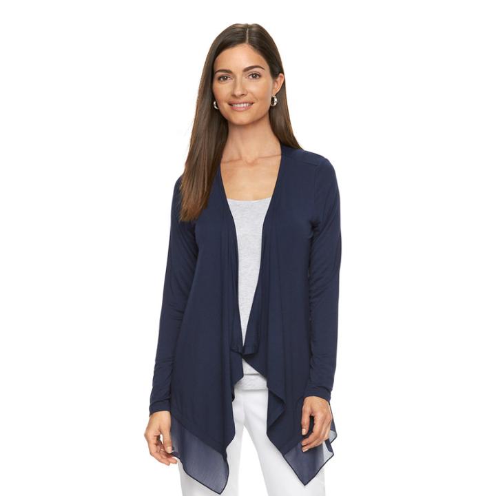 Women's Dana Buchman Open-front Cardigan, Size: Xs, Blue