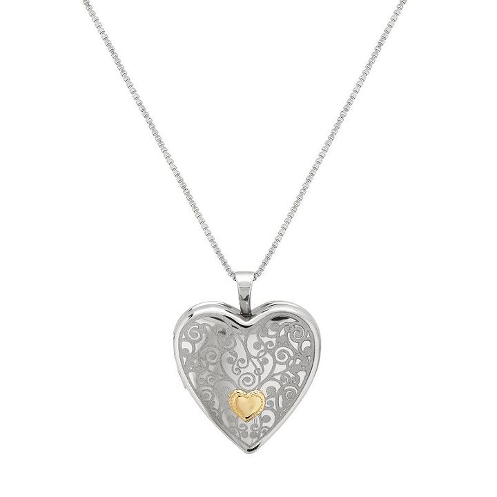 Treasured Moments Sterling Silver Filigree Heart Locket, Women's