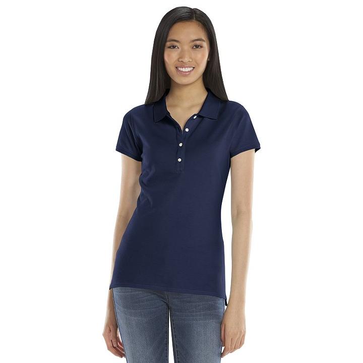 So&reg; Solid School Uniform Juniors' Polo, Teens, Size: Large, Blue