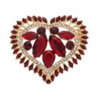 Napier Stone Cluster Heart Pin, Women's, Red