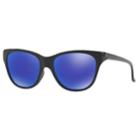 Oakley Hold Out Oo9357 55mm Cat-eye Violet Iridium Mirror Polarized Sunglasses, Women's, Black