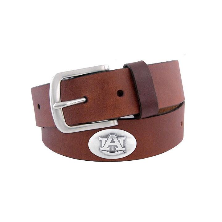 Men's Zep-pro Auburn Tigers Concho Leather Belt, Size: 36, Brown