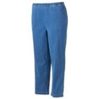 Plus Size Croft & Barrow&reg; Pull-on Tapered-leg Jeans, Women's, Size: 2x Petite, Med Blue