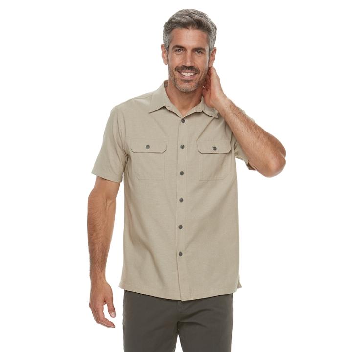 Men's Croft & Barrow&reg; Classic-fit Quick-dry Outdoor Button-down Shirt, Size: Xxl, Med Beige