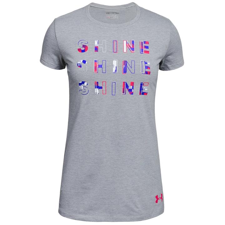 Girls 7-16 Under Armour Shine Graphic Tee, Size: Xl, Med Grey