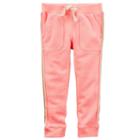Girls 4-8 Carter's Metallic Stripe French Terry Jogger Pants, Girl's, Size: 6x, Pink