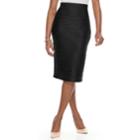 Women's Double Click Jacquard Midi Pencil Skirt, Size: Small, Black