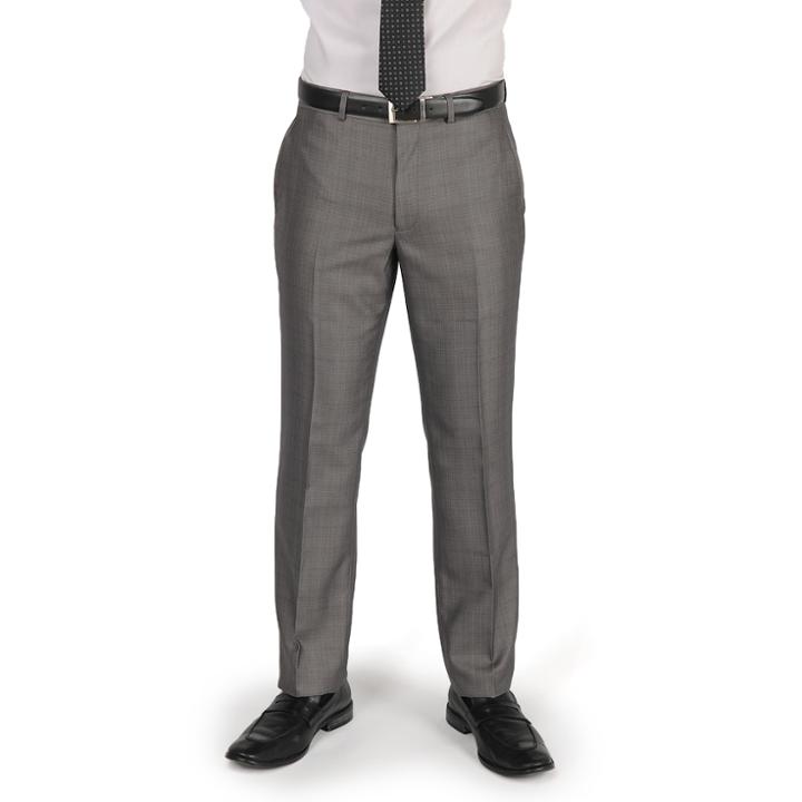 Men's Billy London Slim-fit Sharkskin Flat-front Charcoal (grey) Suit Pants, Size: 34x29