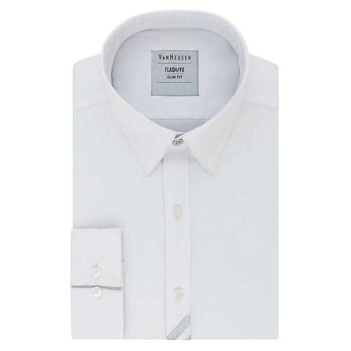 Men's Van Heusen Slim-fit Flash/fx Dress Shirt, Size: 2x-36/37, White