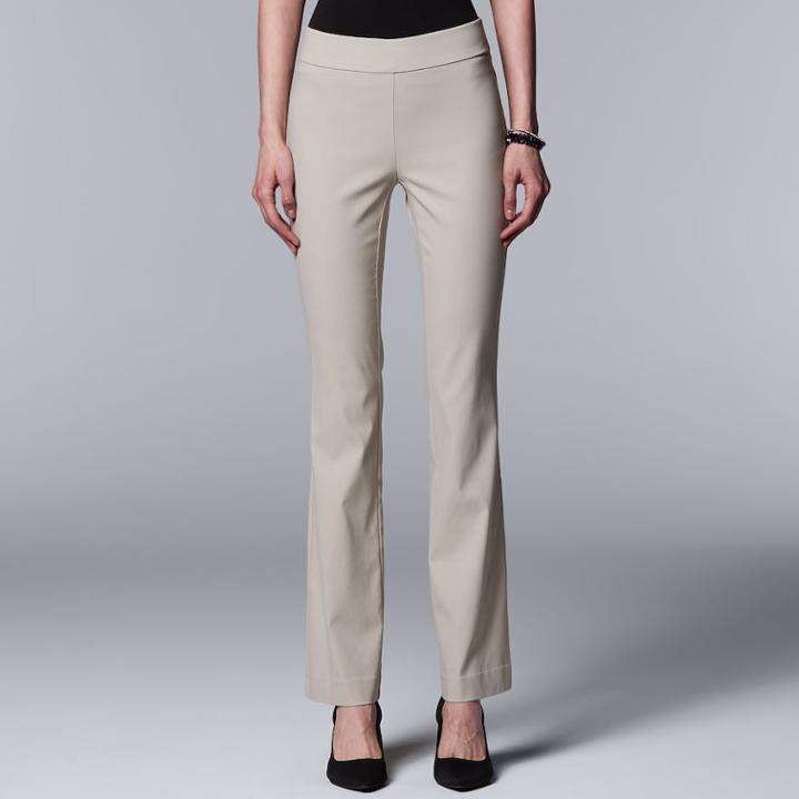 Women's Simply Vera Vera Wang Simply Modern Twill Bootcut Pants, Size: Xs, Silver