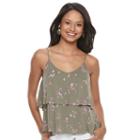Mudd, Juniors' &reg; Tiered Flutter Tank, Girl's, Size: Medium, Med Green
