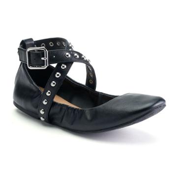 Candie's&reg; Nadir Women's Scrunch Flats, Girl's, Size: 10, Black