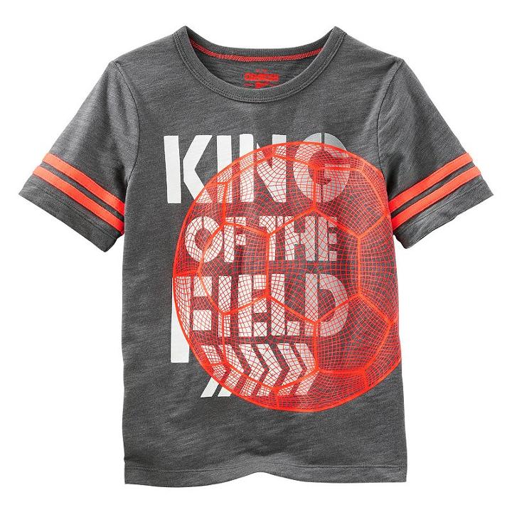 Boys 4-12 Oshkosh B'gosh&reg; King Of The Field Soccer Graphic Tee, Boy's, Size: 7, Light Grey