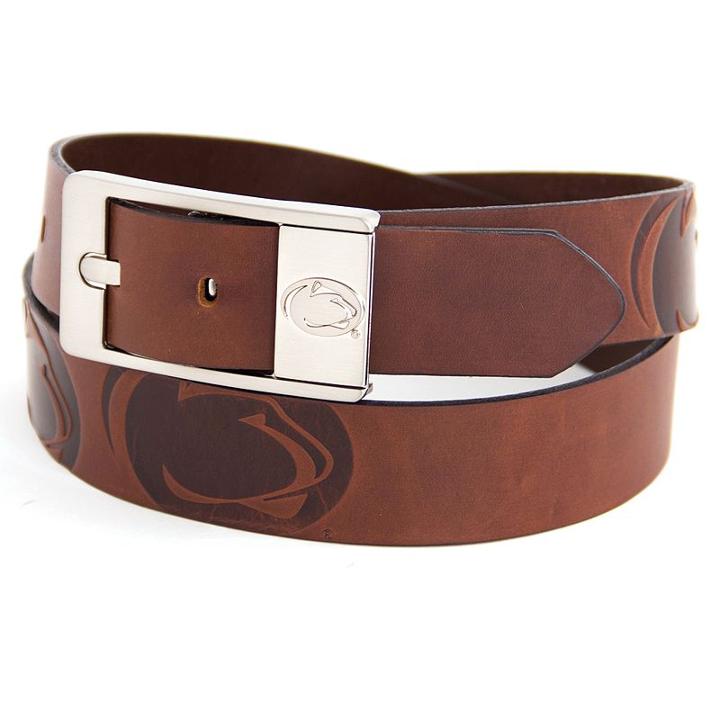 Men's Penn State Nittany Lions Brandish Leather Belt, Size: 44, Brown